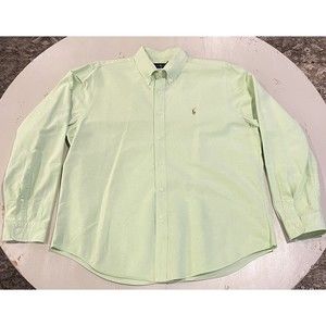Ralph Lauren Polo Shirt Mens Extra Large Green Long Sleeve Button Down